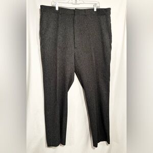 MENS 41 X 28 1/2 FLEXSLAX FULL FIT CHARCOAL GRAY FLAT FRONT DRESS PANTS